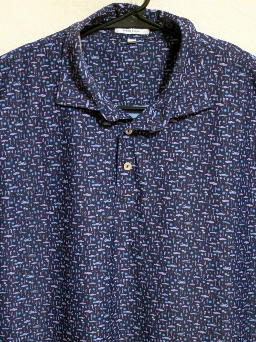 Peter Millar Shirt Mens Large Summer Comfort Short Sleeve Polo Navy Blue